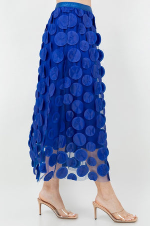 Circles Midi Skirt in Royal Blue