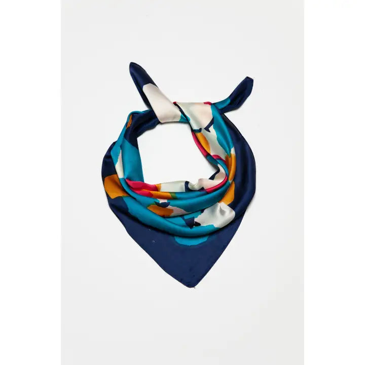 Color Block Silky Bandana Scarf