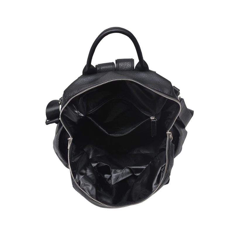 Galloway Vegan Leather Black Backpack by Urban Expressions