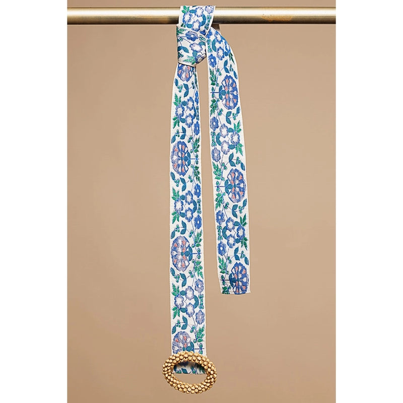 Blue Floral Belt by POL