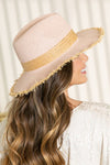 Boho Raw Edge Panama Woven Straw Sun Hat
