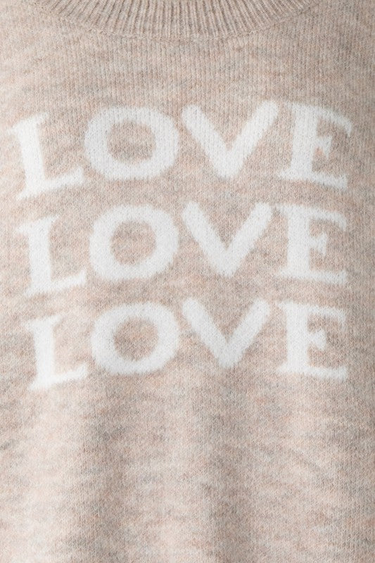 Love Love Love Print Sweater Top