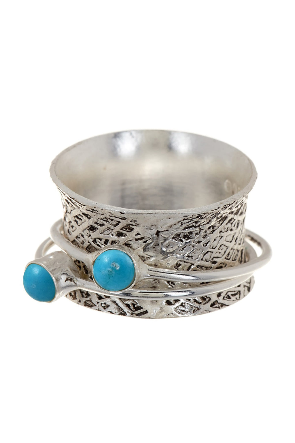 Turquoise Banded Spinner Ring