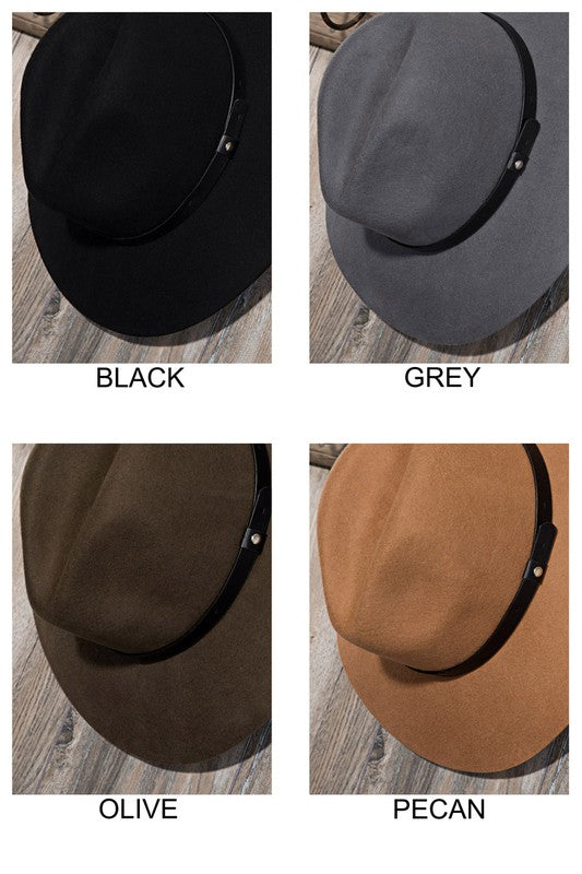 Classic Wool Panama Hat in Black, Olive or Pecan