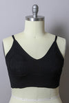 Seamless Padded and Textured Brami in Black