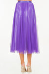 Reversible Satin Pleated Tulle Skirt in Violet