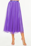 Naomi Button Front Satin Dress in Purple