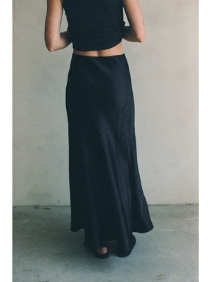 By Together Arin Woven Satin Maxi Skirt