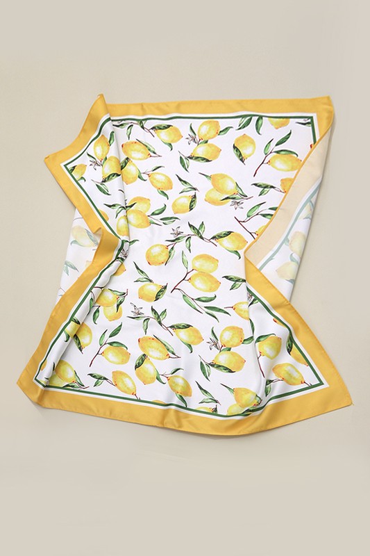 Lemon Satin Bandana Scarf