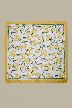 Lemon Satin Bandana Scarf