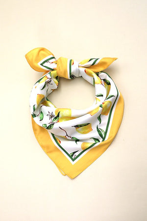 Lemon Satin Bandana Scarf