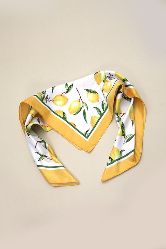 Lemon Satin Bandana Scarf