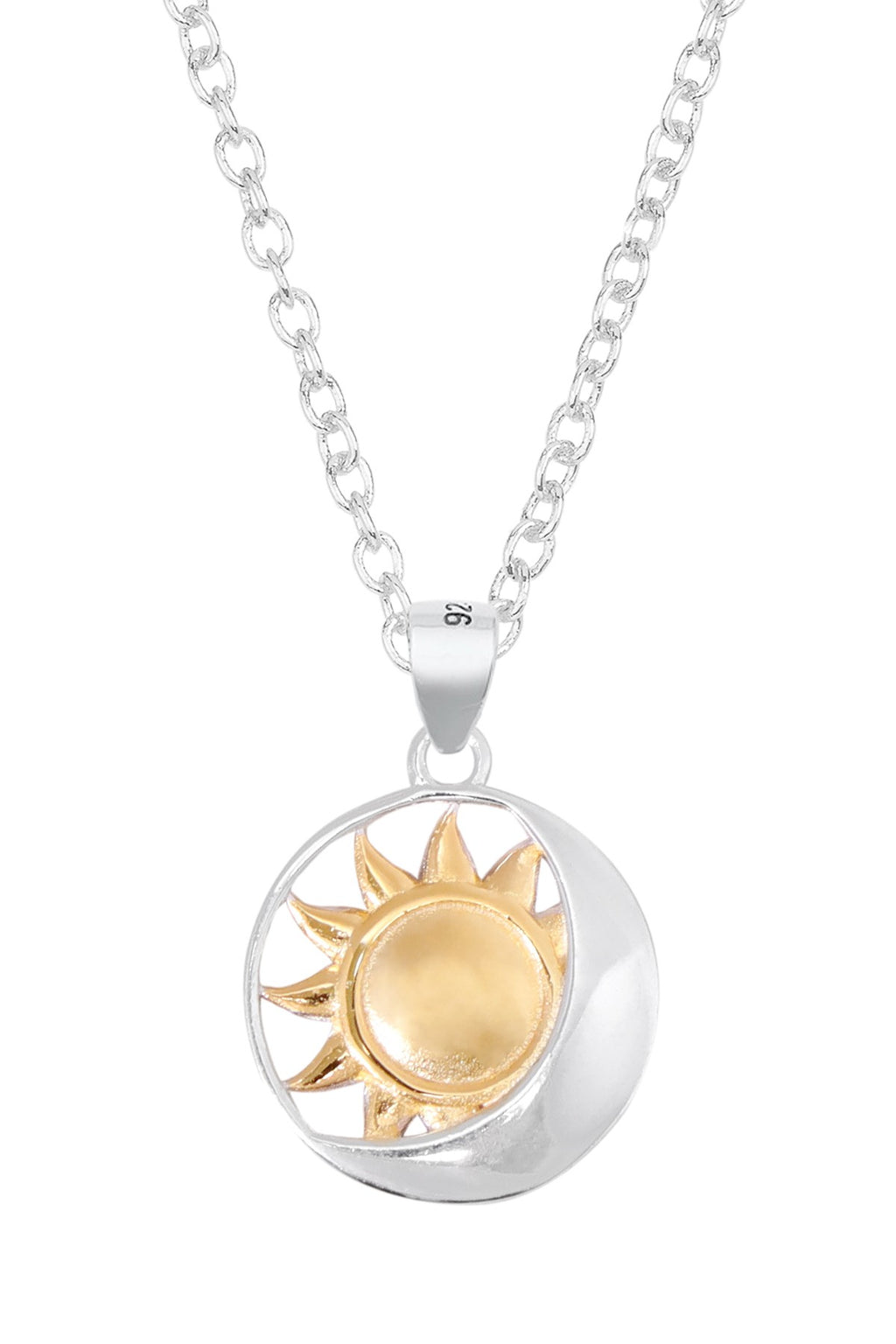 Sun and Moon Pendant Necklace in Sterling Silver