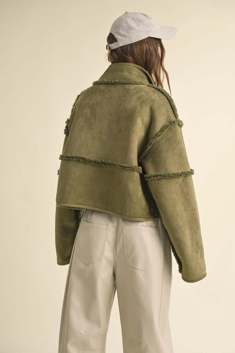 Reversible Suede With Sherpa Jacket by Miou Muse