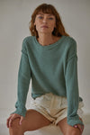 Colleen Crew Neck Knit Top in White