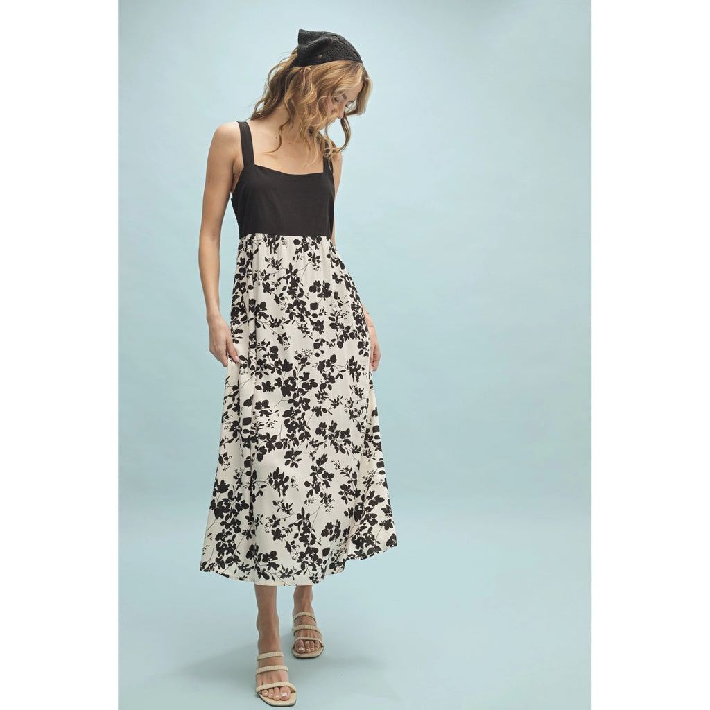 Madison Black and Cream Floral Dress by WishList