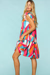Tressa Brilliant Color Tiered ad Ruffle Dress