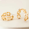 Double Row Hammered Hoop Gold Earrings