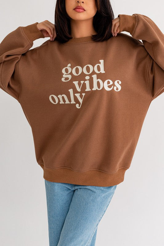 Good Vibes Only Embroidered Sweatshirt