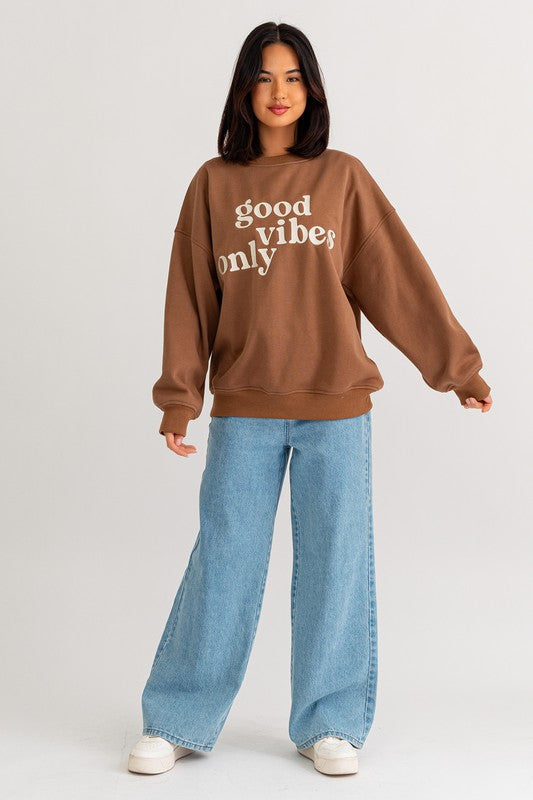 Good Vibes Only Embroidered Sweatshirt