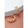 Double Row Hammered Hoop Gold Earrings