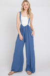 Jules Tencel Washed Jumpsuit in Blue by Miou Muse