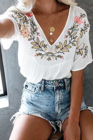 Serena Embroidered Floral Blouse