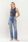 Mace Super High Rise Distressed Straight Jean by Flying Monkey
