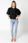 Alice Bow Front Top in Black by Olivaceous