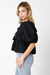 Alice Bow Front Top in Black by Olivaceous