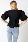 Alice Bow Front Top in Black by Olivaceous