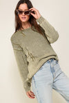 Kylene Knit V Neck Hollow Sweater in Yellow