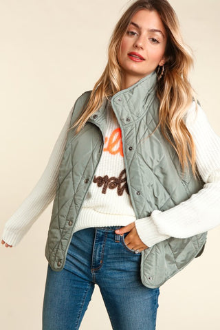 Danielle T Puff Grid Textured Zip Front Jacket