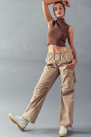 Paula Soft Washed Wide Leg Pant in Sage Sizes Small-2X