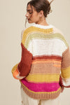 Brianna Hand Crocheted Sweater in Brick Multi
