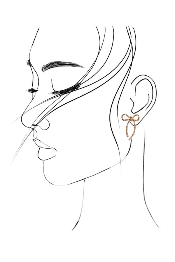 Bow Rope Twist Earrings in Gold
