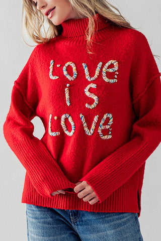 Reva Polka Dot Knit Sweater in Red