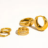 Rayon 18K Gold Non-Tarnish Glam Hoop Earring Set of 3
