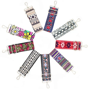 Bag Straps in Various Colors and Patterns