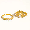 Francoise 18K Gold Non-Tarnish Sun Stone CZ Layered Ring