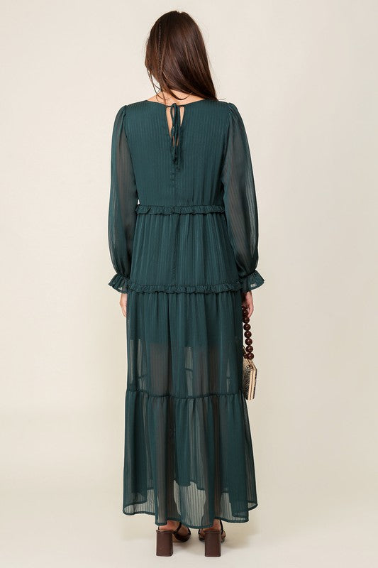 Robin Tiered Maxi Dress in Hunter Green Large Robin Tiered Maxi Dress in Hunter Green Large