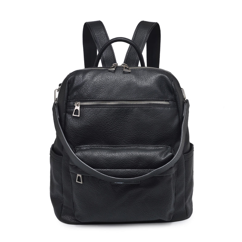 Galloway Vegan Leather Black Backpack by Urban Expressions