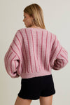 Dorothy Pink Stripe Cardigan Sweater