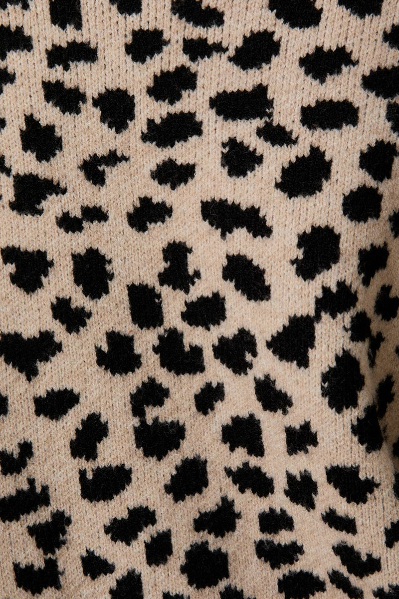 Mandy Front Tie Detail Animal Print Cardigan