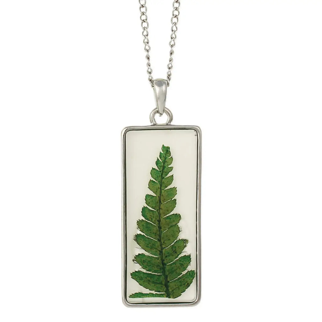 Cottage Floral Dried Fern Necklace