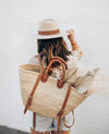 Handmade French Market Basket Backpack With Leather Straps