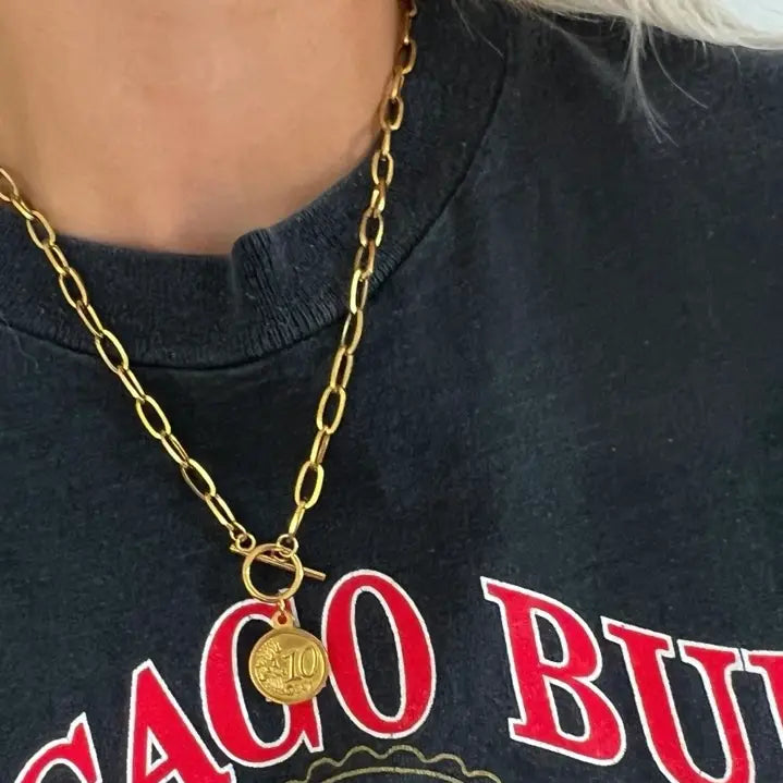 Coin Necklace 18k Gold Plated