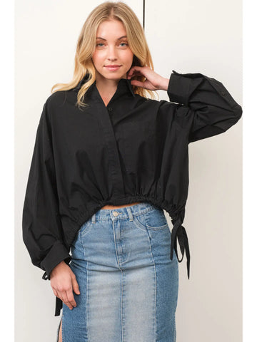 Alice Bow Front Top in Black by Olivaceous