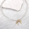 Talisman Charm Pearl and Chain Necklace in Gold