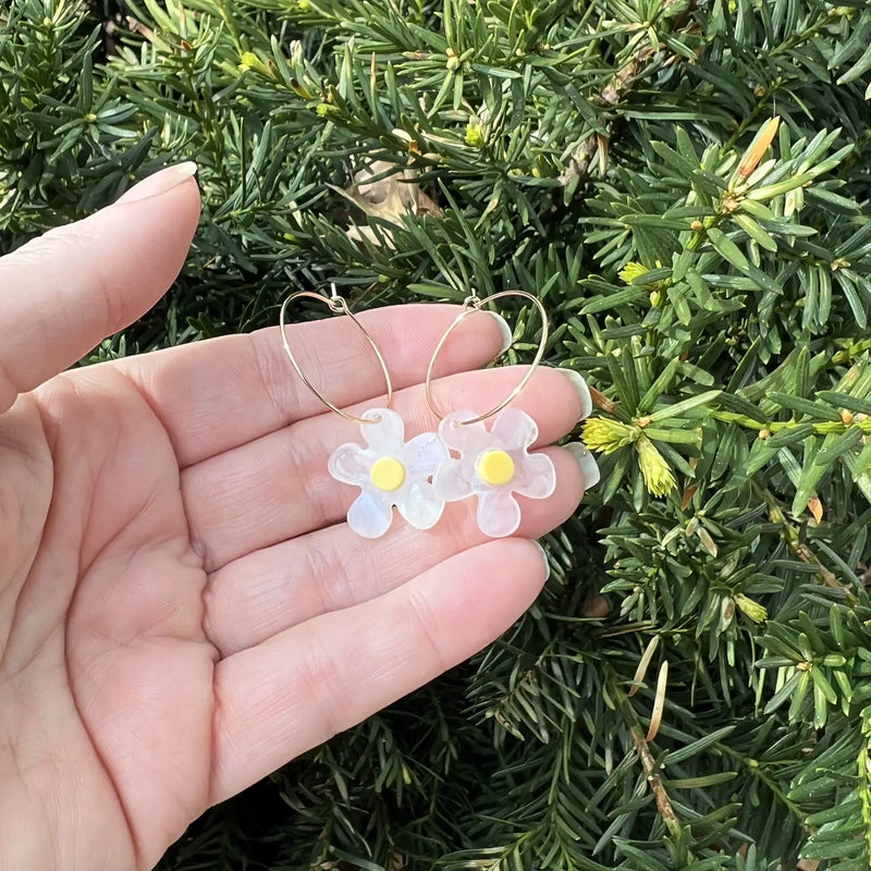 Mini Daisy Hoop Earrings